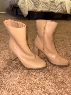 Target Blush Nude Block Heel Ankle Boots